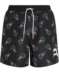 Karl Lagerfeld - Ikon Badeshorts Mit Logo-Print - Lyst