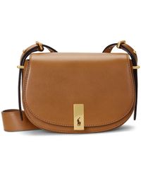 Ralph Lauren - Small Logo-Plaque Leather Crossbody Bag - Lyst