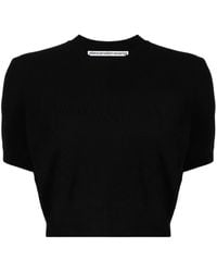 Alexander Wang - Top corto con logo bordado - Lyst