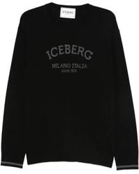 Iceberg - Logo-Embroidered Wool Sweater - Lyst