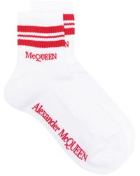 Alexander McQueen - Logo-embroidered Striped Socks - Lyst