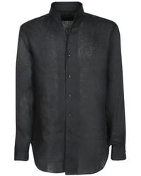 Dell'Oglio - Mandarin-Collar Long-Sleeve Shirt - Lyst
