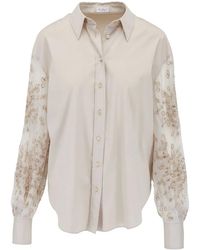 Brunello Cucinelli - Embroidered-Sleeve Shirt - Lyst