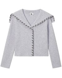 B+ AB - Ribbed Sailor-Collar Cardigan - Lyst