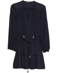 Maje - Robe Courte Plissée À Taille Nouée - Lyst