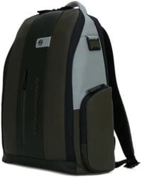 Piquadro - Logo-Print Leather Backpack - Lyst