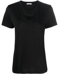 Max Mara - Sacha Monogram-embroidered Cotton T-shirt - Lyst