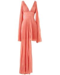 Gemy Maalouf - Pleated V-Neck Asymmetric Dress - Lyst