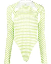 Jacquemus - Check-Print Cut-Out Bodysuit - Lyst
