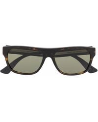Gucci - Sylvie Web Stripe Tortoiseshell Rectangle-Frame Sunglasses - Lyst