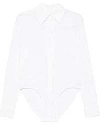 Norma Kamali - Shirt-Collar Bodysuit - Lyst