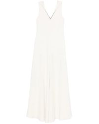 Brunello Cucinelli - V-Neck Sleeveless Maxi Dress - Lyst