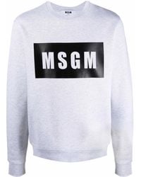 MSGM - Logo-Print Cotton Sweatshirt - Lyst