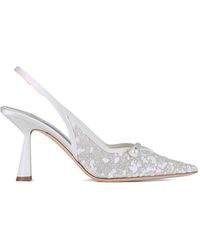 Jimmy Choo - Amita Tulle Faux-Pearl Slingback Pumps - Lyst