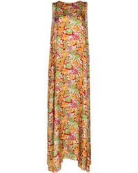 Plan C - Maxi-Jurk Met Bloemenprint - Lyst