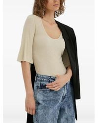 By Malene Birger - Flared Geribbelde Top - Lyst