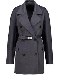 Ferragamo - Abrigo Con Doble Botonadura - Lyst
