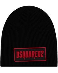 DSquared² - Logo-Appliqué Wool Beanie - Lyst
