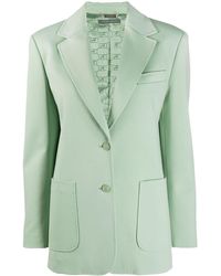 Dames Kleding voor voor Jacks voor Blazers colberts en jasjes Alberta Ferretti Zijde Blouse Met Bloemenprint in het Groen 