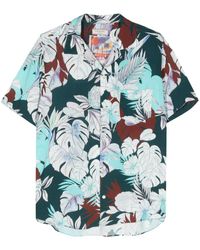 Tintoria Mattei 954 - Floral-print Camp-collar Shirt - Lyst