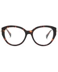 Max Mara Eyewear - Tortoiseshell-Effect Round-Frame Glasses - Lyst