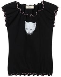 Blumarine - Camiseta con motivo de gato - Lyst