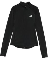 New Balance - Felpa Con Zip - Lyst