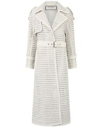 Philipp Plein - Weaved Leather Trench Coat - Lyst