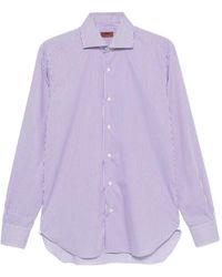 Barba Napoli - Striped-Print Spread-Collar Shirt - Lyst