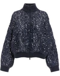 Brunello Cucinelli - Dazzling Croc Embroidery' Cardigan - Lyst