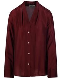 forte_forte - Habotai V-Neck Buttoned Shirt - Lyst