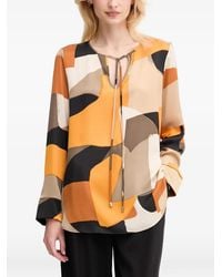 Joseph Ribkoff - Geometric Tie-Neck Blouse - Lyst