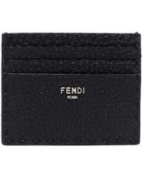 Fendi - Porte-Cartes En Cuir À Plaque Logo - Lyst