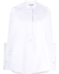 Jil Sander - Camisa con paneles y cuello mao - Lyst
