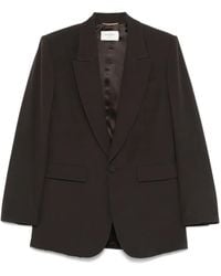 Saint Laurent - Silk Single-Breasted Blazer - Lyst