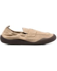 Prada - Logo-Detail Suede Loafers - Lyst