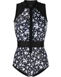 Duskii - Floral-print Zip-up Swimsuit - Lyst