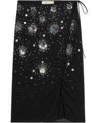 Blumarine - Embroidered-Sequins Wrap Mid Skirt - Lyst