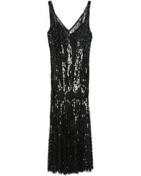 Alberta Ferretti - Sequin-Embellished V-Neck Gown - Lyst