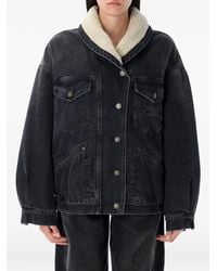 Isabel Marant - Pimia Sherpa-Collar Denim Jacket - Lyst