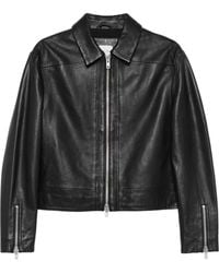 Alysi - Zip-Front Leather Jacket - Lyst