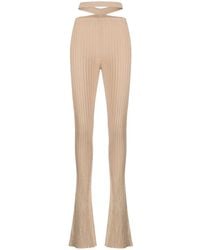 ANDREADAMO - Cut-Out Ribbed-Knit Trousers - Lyst