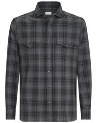 Brunello Cucinelli - Cotton Madras Western Shirt - Lyst