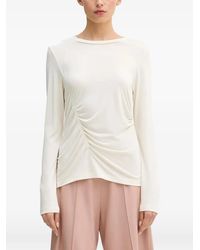 Sisley - Ruched Long-Sleeve T-Shirt - Lyst