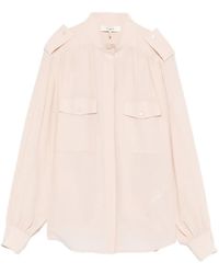 Chloé - High-Neck Silk Shirt - Lyst