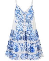 CAMILLA - Robe Courte À Taille Froncée - Lyst