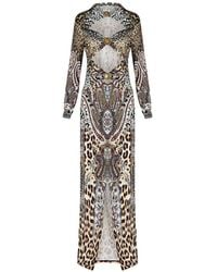 CAMILLA - Animal-Print Long-Sleeve Maxi Dress - Lyst