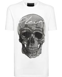 Philipp Plein - Crystal-embellished Skull Cotton T-shirt - Lyst