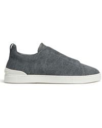 Zegna - Triple Stitch Canvas Sneakers - Lyst