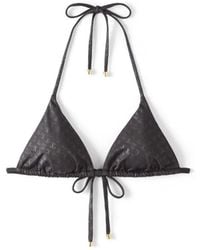 Jimmy Choo - Ariah Logo-Print Bikini Top - Lyst